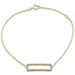 .12ct 14kt Yellow Gold Diamond Trendy Bar Bracelet 7" Long Adj