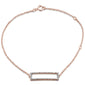 .11ct 14kt Rose Gold Diamond Trendy Bracelet 7" Long Adj