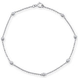 .10ct 14kt White Gold Diamond by Yard Station Bracelet 7" Long Adj