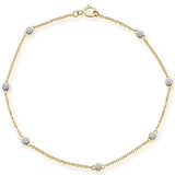 <span>¡LIQUIDACIÓN DE DIAMANTES! </span>Pulsera ajustable de 7 pulgadas de largo con diamante de estación de 0,10 ct F SI de oro amarillo de 14 kt