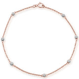 <span>DIAMOND CLOSEOUT! </span>.09ct 14kt Rose Gold Diamond by Yard Station Bracelet 7" Long Adj