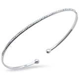 <span>DIAMOND CLOSEOUT! </span> .23ct 14K White Gold Diamond Open Bangle Bracelet 7"