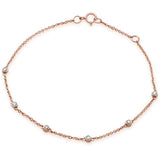 <span>DIAMOND CLOSEOUT! </span>.14ct 14K Rose Gold Diamond by the Yard Station Bracelet 7"