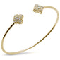 .16ct 14k Yellow Gold Diamond Open Bangle Bracelet 7.25"