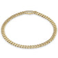 <span style="color:purple">SPECIAL!</span>6mm .84ct G SI 14K Yellow Gold Diamond Round Cuban Link Bracelet 7"