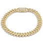 <span style="color:purple">SPECIAL!</span> 9MM 3.95ct G SI 14K Yellow Gold Diamond Square Cuban Link Bracelet