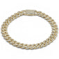 <span style="color:purple">SPECIAL!</span> 9MM 2.99ct G SI 14K Yellow Gold Diamond Micro Pave Iced Out Round Cuban Link Bracelet 8"