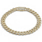 <span style="color:purple">SPECIAL!</span> 9MM 3.24ct G SI 14K Yellow Gold Diamond Round Cuban Bracelet 8"