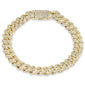 <span style="color:purple">SPECIAL!</span>9MM 2.97ct G SI 14K Yellow Gold Diamond Round Cuban Bracelet 8"