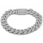 <span>DIAMOND  CLOSEOUT! </span> 13MM 6.9ct G SI 14K White Gold Diamond Round Cuban Link Bracelet 8" Long