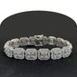 <span>DIAMOND  CLOSEOUT! </span> 12mm 15.16ct G SI 14K White Gold Round & Baguette Diamond Bracelet 8"