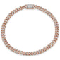 <span style="color:purple">SPECIAL!</span> 7MM 1.71ct G SI 14K Rose Gold Round Diamond Cuban Bracelet 8"