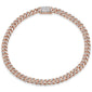 <span style="color:purple">SPECIAL!</span> 4MM 0.89ct G SI 14K Rose Gold Diamond Round Cuban Bracelet 7"