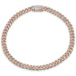 <span style="color:purple">SPECIAL!</span> 4MM 0.70ct G SI 14K Rose Gold Diamond Round Cuban Bracelet 6.5"