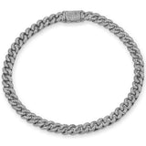 6MM .84ct G SI 14K White Gold  Diamond Round Cuban Bracelet 7"