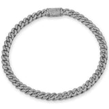 6MM .86ct G SI 14K White Gold  Diamond Round Cuban Bracelet 7"