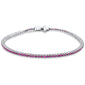 <span style="color:purple">SPECIAL!</span> 1.62ct G SI 14K White Gold Natural Ruby Tennis Bracelet 7"