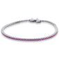 <span style="color:purple">SPECIAL!</span> 2.39ct G SI 14K White Gold Natural Ruby Tennis Bracelet 7"