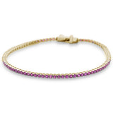 2.80ct G SI 14K Yellow Gold Natural Ruby Tennis Bracelet 7"