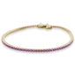 <span style="color:purple">SPECIAL!</span>! 2.64ct G SI 14K Yellow Gold Natural Pink Sapphire Tennis Bracelet 7"