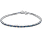 <span style="color:purple">SPECIAL!</span>1.60cts G SI 14K White Gold Natural Blue Sapphire Tennis Bracelet 7"