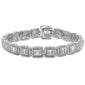 <span>DIAMOND  CLOSEOUT! </span> 5.25ct G SI 14K White Gold Baguette & Round Diamond Bracelet 8"