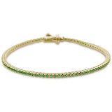 1.78ct 14K Yellow Gold Natural Emerald Tennis Bracelet 7"