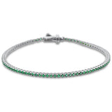 1.88ct 14K White Gold Natural Emerald Tennis Bracelet 7"