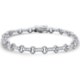 <span>DIAMOND CLOSEOUT! </span> 1.79ct G SI 14K White Gold Diamond Round & Baguette Tennis Bracelet