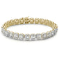 <span>DIAMOND  CLOSEOUT! </span> 7.85ct G SI 14K Yellow Gold Round & Baguette Diamond Bracelet 8.5"