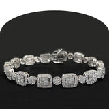 7.15ct G SI 14KT White Gold Diamond Round & Baguette 8.5"