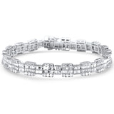 <span>DIAMOND CLOSEOUT! </span>9.55ct G SI 14K White Gold  Round & Baguette Diamond Tennis Bracelet