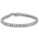 4.03ct G SI 14K White Gold Round & Baguette Diamond Tennis Bracelet