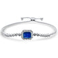 <span style="color:purple">SPECIAL!</span> 2.62ct G SI 14K White Gold Adjustable Diamond & Blue Sapphire Bola Bracelet