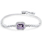 <span style="color:purple">SPECIAL!</span> 2.13ct G SI 14K White Gold Diamond Amethyst Gemstone Bola Bracelet 13mm x 11mm