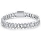 <span>DIAMOND  CLOSEOUT! </span> 5.85ct G SI 14K White Gold  Round & Baguette Diamond Cuban Bracelet 8"