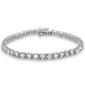 <span>DIAMOND  CLOSEOUT! </span> 4.79ct G SI 14K White Gold Round & Baguette Diamond Tennis Bracelet