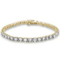 <span>DIAMOND  CLOSEOUT! </span> 4.79ct G SI 14K Yellow Gold Round & Baguette Diamond Emerald Cut Tennis Bracelet