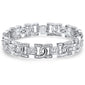 <span>DIAMOND  CLOSEOUT! </span> 8.88ct G SI 14K White Gold Round & Baguette Diamond Iced Out Men's Bracelet 8.5" Long