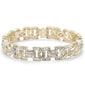<span>DIAMOND  CLOSEOUT! </span> 8.50ct G SI 14K Yellow Gold Round & Baguette Diamond Iced Out Men's Bracelet 8.5" Long