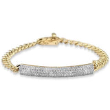 <span style="color:purple">SPECIAL!</span> 2.29ct G SI 14K Yellow Gold Uni-Sex Diamond Cuban Bracelet 7" Long