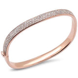 <span style="color:purple">SPECIAL!</span> 1.98ct G SI 14K Rose Gold Diamond Medium Square Bangle Bracelet 6.5"