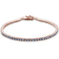 <span style="color:purple">SPECIAL!</span> 1.88ct 14K Rose Gold Natural Aquamarine Gemstone Tennis Bracelet 7"