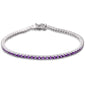 <span style="color:purple">SPECIAL!</span>2.00ct 14K White Gold Natural Amethyst Gemstone Tennis Bracelet 7"