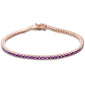 <span style="color:purple">SPECIAL!</span>1.98ct 14K Rose Gold Natural Amethyst Gemstone Tennis Bracelet 7"