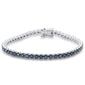 <span style="color:purple">SPECIAL!</span> 7.96ct 14K White Gold Natural Blue Sapphire Tennis Bracelet 7" Long