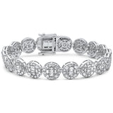 12.09ct G SI 14K White Gold  Round & Baguette Diamond Bracelet