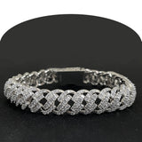 9.47ct G SI 14K White Gold Round & Baguette Diamond Bracelet
