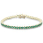 <span style="color:purple">SPECIAL!</span> 5.11ct G SI 14K Yellow Gold Emerald Gemstones Tennis Bracelet