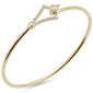 <span style="color:purple">SPECIAL!</span> .20ct G SI 14K Yellow Gold Diamond Hook Bangle Bracelet 7" Long 7"